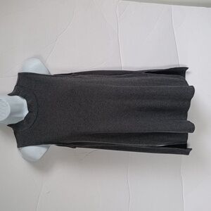 Large Heart Soul Gray Textured Sleeveless Tunic Top Career Office Business